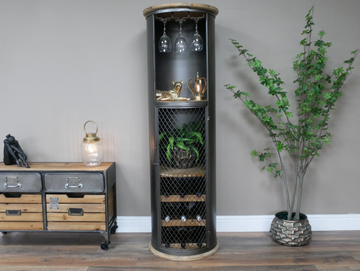 Industrial Bar Cabinet – Metal Drinks & Wine Storage Unit