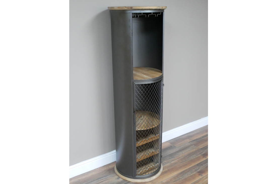 Industrial Bar Cabinet – Metal Drinks & Wine Storage Unit