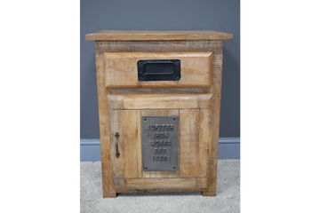 Jupiter Industrial Bedside Cabinet – Industrial Metal & Wood Bedside Table