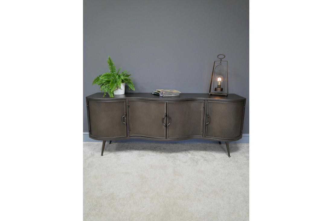 Industrial TV Unit – Metal Media Cabinet Storage Console