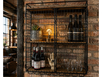 Industrial Wine Wall Unit – Contemporary Wine Storage & Display Unit