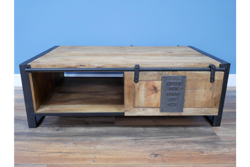 Jupiter Industrial Coffee Table – Industrial Mango Wood & Metal Living Room Table
