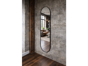 Large Black Oval Mirror – Contemporary Statement Wall Mirror