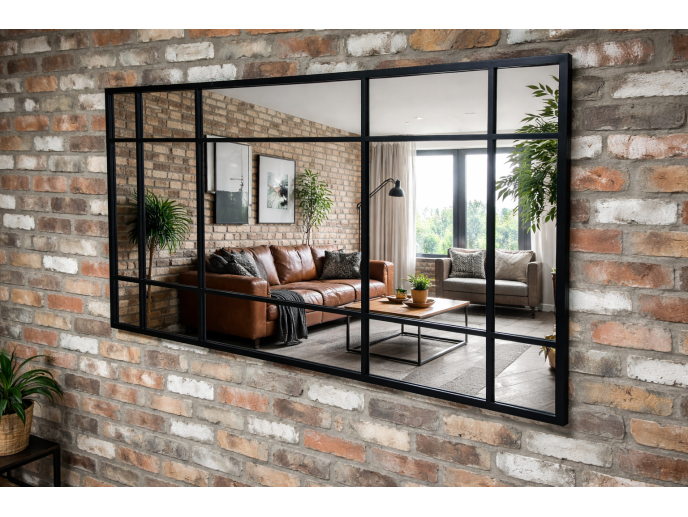 Large Industrial Mirror – Contemporary Urban Style Wall Mirror