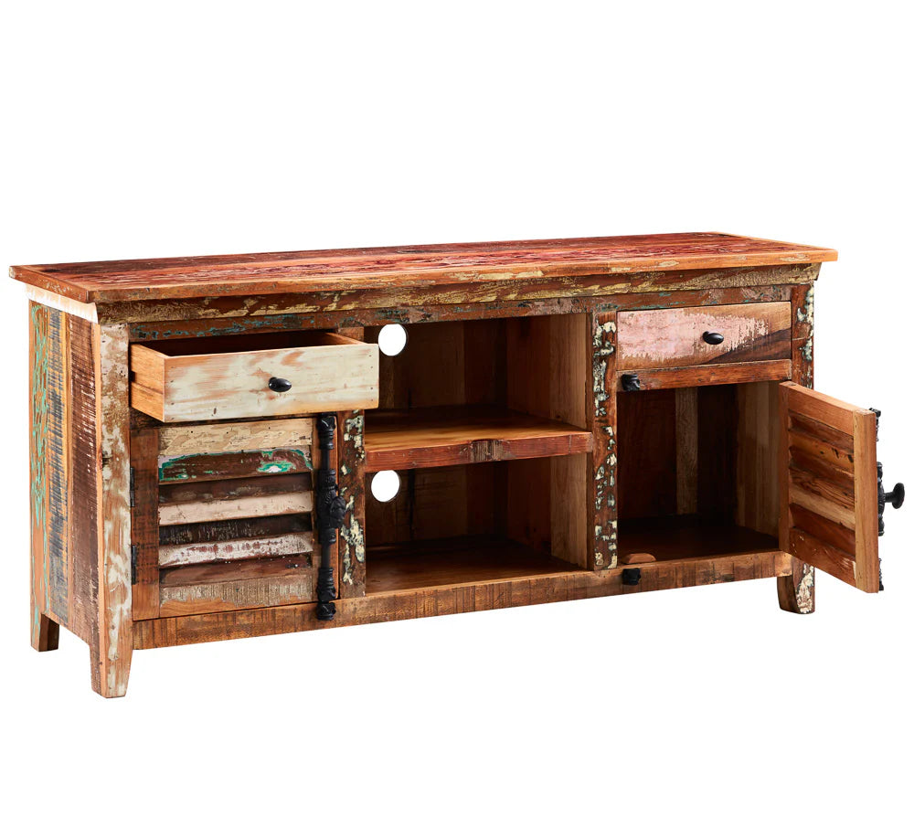 Coastal Large TV Media Credenza – Solid Wood Unit