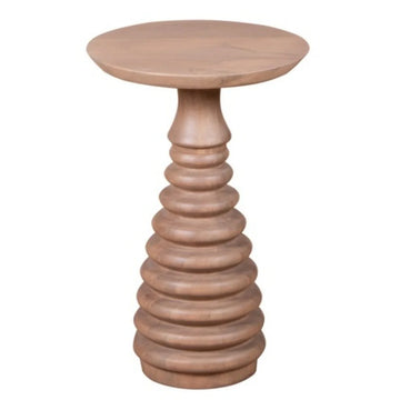 Valencia Cane & Mango Wood Side Table – Natural Wooden Accent Table
