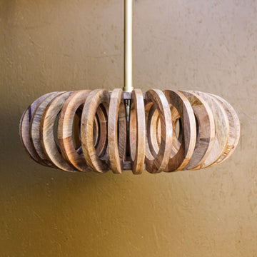 Mango Wood Ring Ceiling Light – Jadana Pendant Lamp