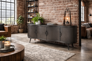 Industrial TV Unit – Metal Media Cabinet Storage Console