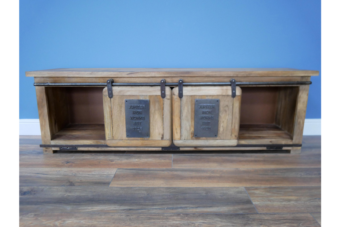 Industrial TV Unit – Jupiter Metal & Wood Media Cabinet