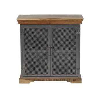 Metropolis Industrial Sideboard – Metal & Wood Storage Cabinet