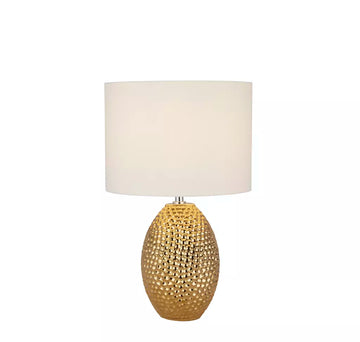 Nadine Table Lamp – Gold Ceramic with Fabric Shade