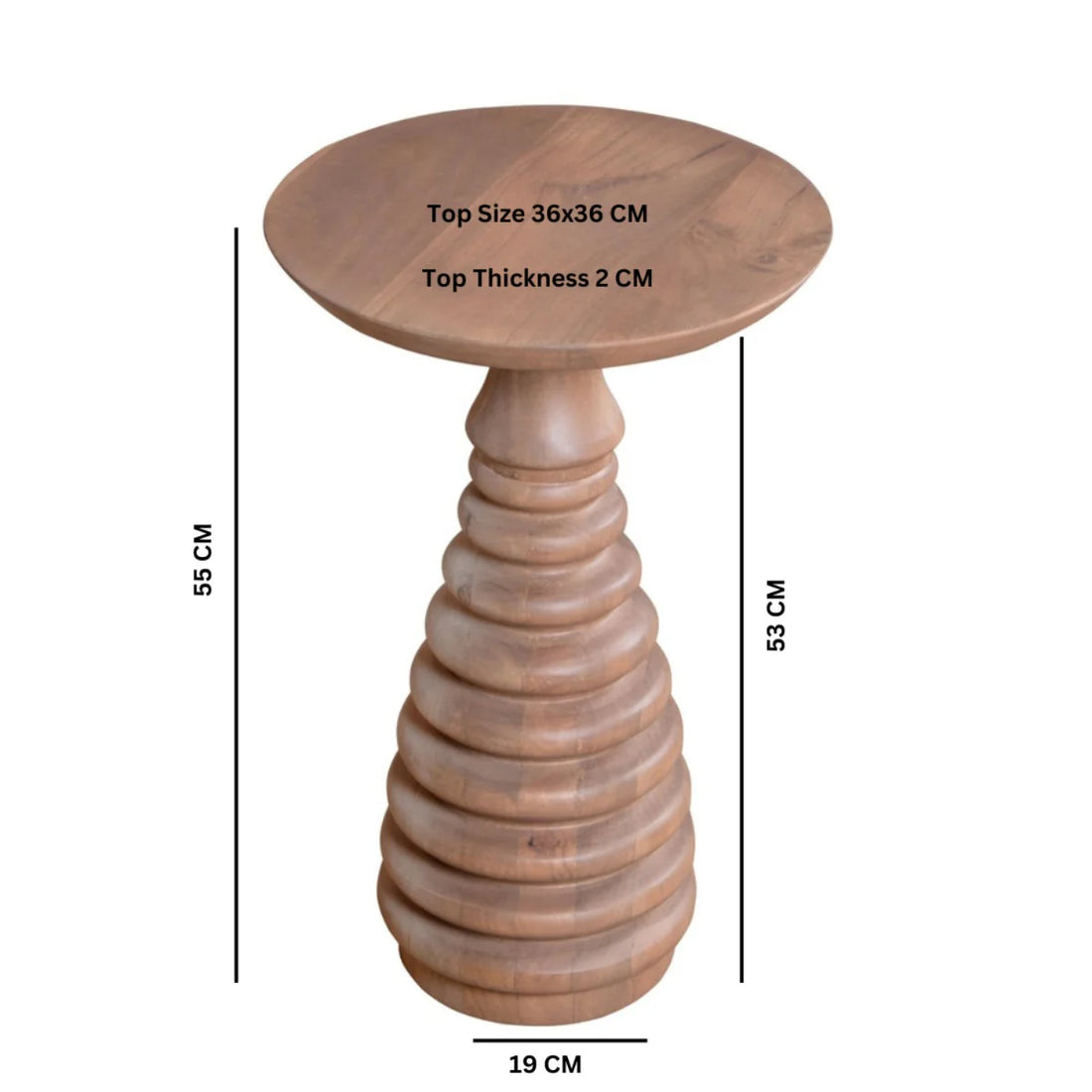 Valencia Cane & Mango Wood Side Table – Natural Wooden Accent Table