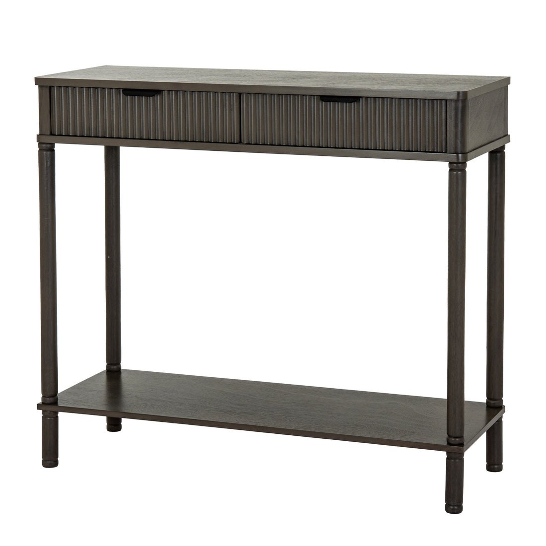 Reed 2 Drawer Console Table – Natural Wood Finish