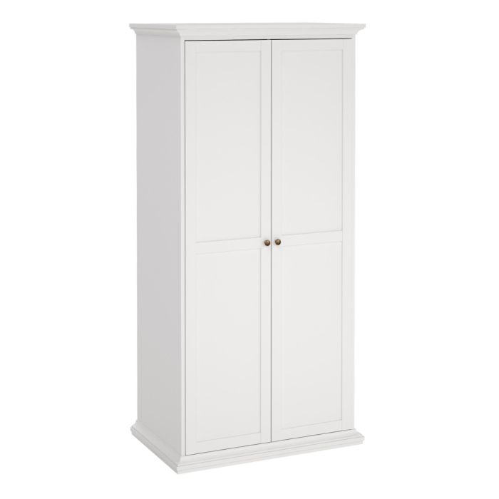 Paris 2 Door Wardrobe in White & Matt Grey
