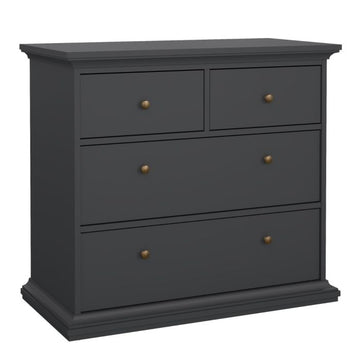 Paris Chest of 4 Drawers in White & Matt Grey