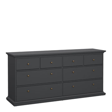Paris Chest of 8 Drawers in White & Matt Grey