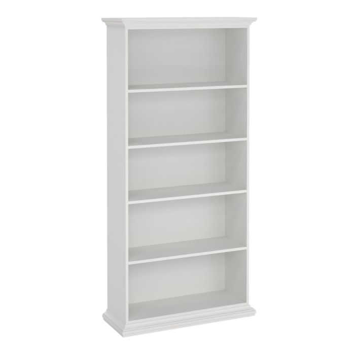 Paris Tall Bookcase in White & Matt Grey