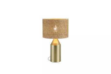 Pheobe Table Lamp – Metal Base with Rattan Shade