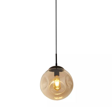 Punch Pendant Light – Black Metal Pendant with Champagne Punched Glass