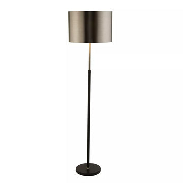 Rachel Floor Lamp – Chrome Metal with Fabric Shade
