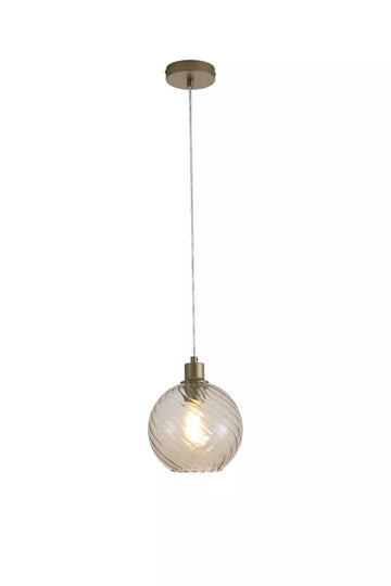 Radiance 1 Light Pendant – Pendant Light with Gold Champagne Glass or Black Smoked Glass Finish