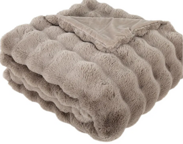 Raffles Taupe Throw – Soft Textured Blanket