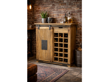 Jupiter Industrial Wine Cabinet – Mango Wood Drinks Storage Cabinet