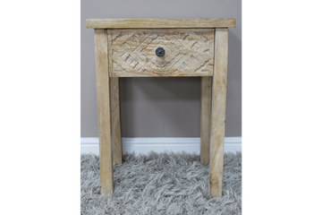 Mango Wood Bedside Cabinet – Contemporary Solid Wood Bedside Table