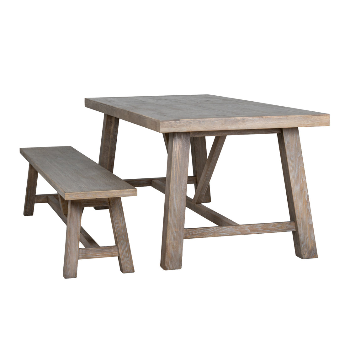 Haldon Large Dining Bench – Rustic Wooden Seating