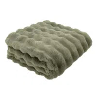 Raffles Sage Throw – Soft Textured Green Blanket