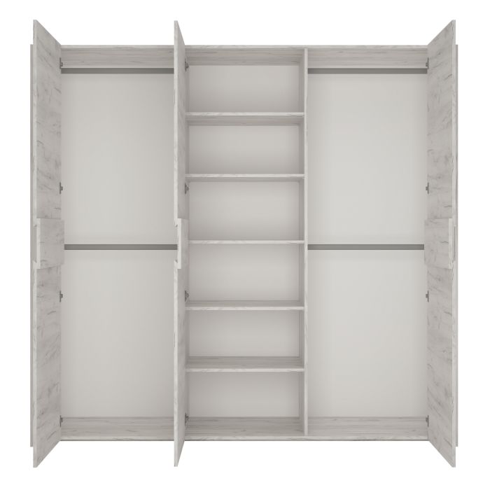 Angel 3 Door Wardrobe in White Oak effect