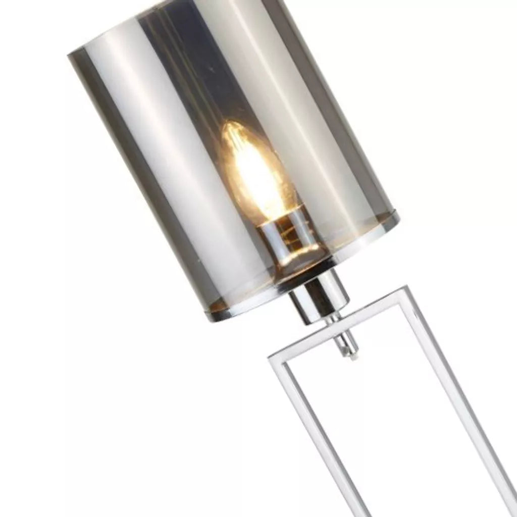 Catalina Floor Lamp – Chrome Metal Floor Lamp with Smoked Glass Shades