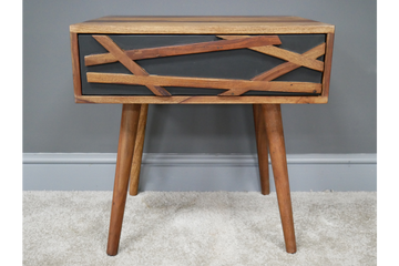 Sheesham Wood Bedside Cabinet – Solid Wooden Bedroom Storage Unit