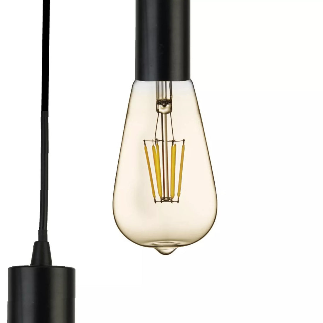 Squiggle 5 Light Pendant Ceiling Light – Black Metal & Cable Multi Drop