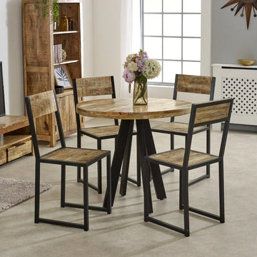 Surrey Round Solid Wood Dining Table – 4 Seater Wooden Dining Table