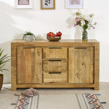 Surrey Solid Wood Large Sideboard – 2 Door 3 Drawer Storage Cabinet