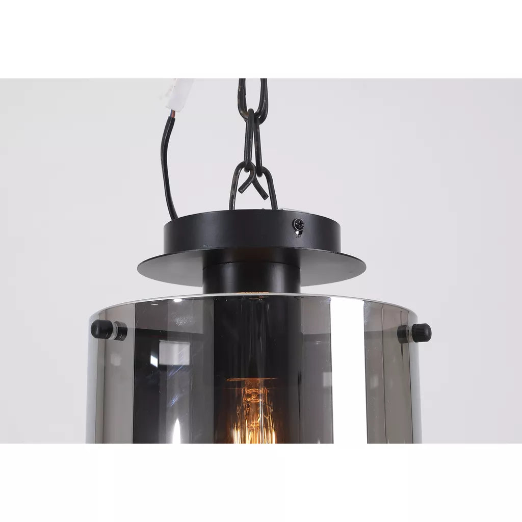 Sweden 1 Light Flush Ceiling Light – Flush Light in Black Smoked Glass or Mocha Smoked Glass