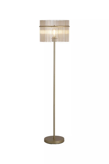 Swizzle Floor Lamp – Metal with Decorative Rod Detail