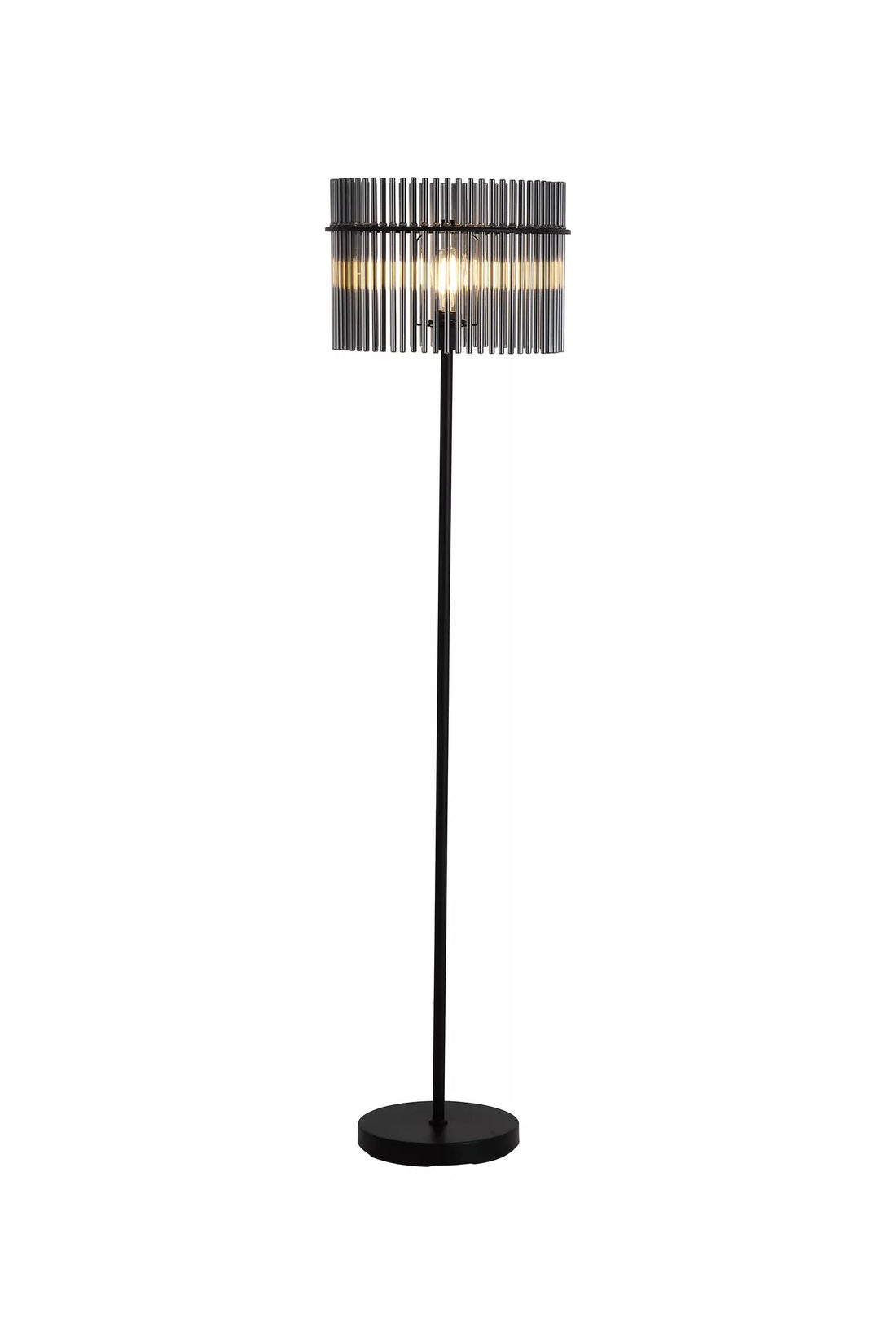 Swizzle Floor Lamp – Metal with Decorative Rod Detail