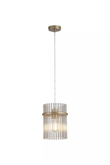 Swizzle Pendant Light – Metal with Decorative Rod Detail
