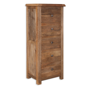5 Drawer Tall Chest – Odisha Narrow Bedroom Storage Unit