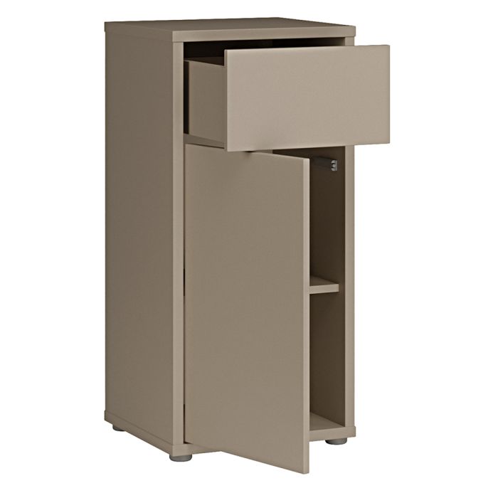 Alice Springs Low Bathroom Storage Cabinet with 1 Door & 1 Drawer in Taupe