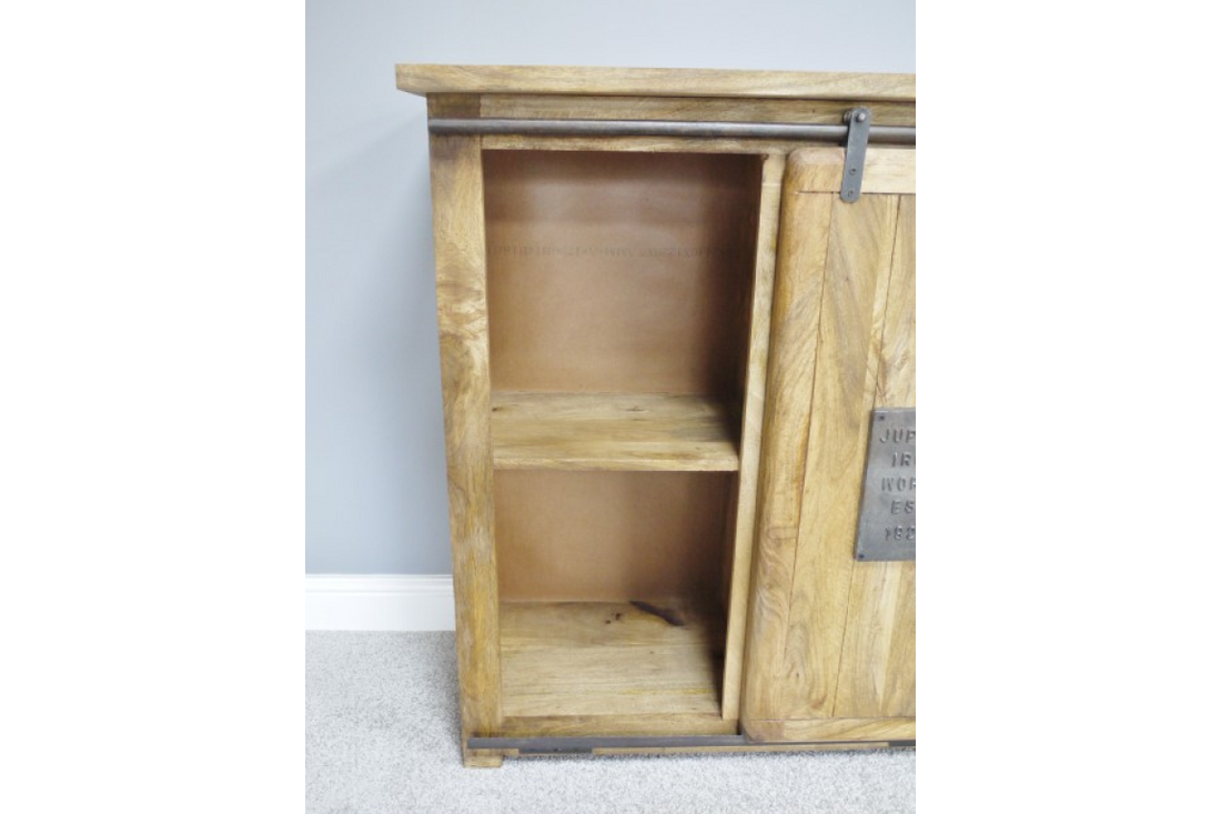 Jupiter Industrial Wine Cabinet – Mango Wood Drinks Storage Cabinet