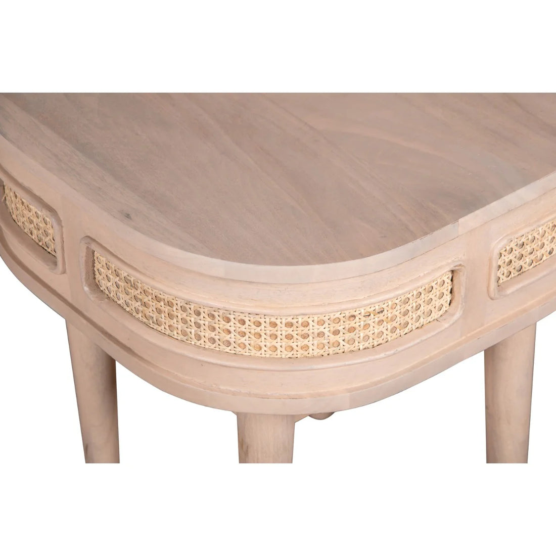 Valencia Cane and Mango Wood Bedside Table – Natural Wooden Nightstand