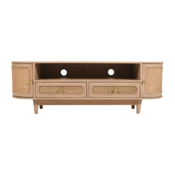 Valencia Cane and Mango Wood TV Cabinet – 2 Door 2 Drawer Media Unit