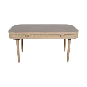 Valencia Cane and Mango Wood Dining Table – Natural Solid Wood Dining Table