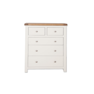 White 2 Over 3 Drawer Chest – Bedroom Storage Unit