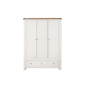 White 3 Door 2 Drawer Wardrobe – Large Bedroom Storage