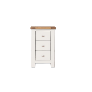 White 3 Drawer Bedside Cabinet – Bedroom Storage Table