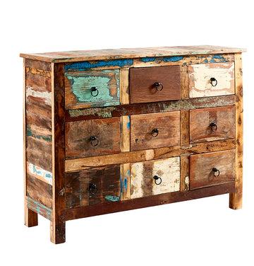 Coastal 9 Drawer Chest – Solid Wood Wide Storage Chest